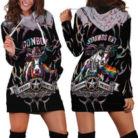 Cowboy Pride Month Sounds Gay Im in Hoodie Dress Y2K Tribal Chrome With Rainbow Scarf Cow