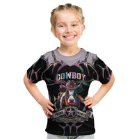 Cowboy Pride Month Sounds Gay Im in Kid T Shirt Y2K Tribal Chrome With Rainbow Scarf Cow