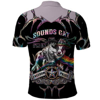 Cowboy Pride Month Sounds Gay Im in Polo Shirt Y2K Tribal Chrome With Rainbow Scarf Cow