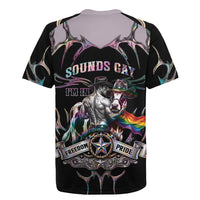 Cowboy Pride Month Sounds Gay Im in Rugby Jersey Y2K Tribal Chrome With Rainbow Scarf Cow