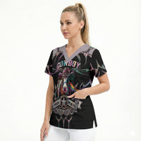 Cowboy Pride Month Sounds Gay Im in Scrub Top Y2K Tribal Chrome With Rainbow Scarf Cow