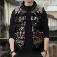 Cowboy Pride Month Sounds Gay Im in Sleeveless Puffer Jacket Y2K Tribal Chrome With Rainbow Scarf Cow