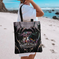 Cowboy Pride Month Sounds Gay Im in Tote Bag Y2K Tribal Chrome With Rainbow Scarf Cow
