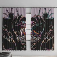 Cowboy Pride Month Sounds Gay Im in Window Curtain Y2K Tribal Chrome With Rainbow Scarf Cow