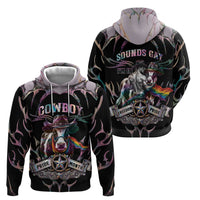 Cowboy Pride Month Sounds Gay Im in Zip Hoodie Y2K Tribal Chrome With Rainbow Scarf Cow