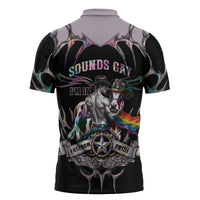 Cowboy Pride Month Sounds Gay Im in Zipper Polo Shirt Y2K Tribal Chrome With Rainbow Scarf Cow