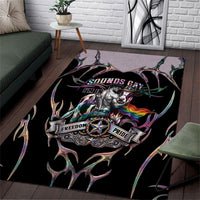 Cowboy Pride Month Sounds Gay Im in Area Rug Y2K Tribal Chrome With Rainbow Scarf Cow Version 2