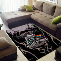Cowboy Pride Month Sounds Gay Im in Area Rug Y2K Tribal Chrome With Rainbow Scarf Cow Version 2