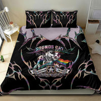 Cowboy Pride Month Sounds Gay Im in Bedding Set Y2K Tribal Chrome With Rainbow Scarf Cow Version 2