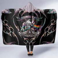 Cowboy Pride Month Sounds Gay Im in Hooded Blanket Y2K Tribal Chrome With Rainbow Scarf Cow Version 2