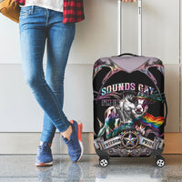 Cowboy Pride Month Sounds Gay Im in Luggage Cover Y2K Tribal Chrome With Rainbow Scarf Cow Version 2