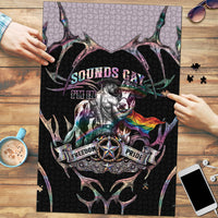 Cowboy Pride Month Sounds Gay Im in Puzzle Y2K Tribal Chrome With Rainbow Scarf Cow Version 2