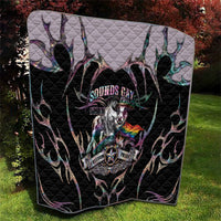 Cowboy Pride Month Sounds Gay Im in Quilt Y2K Tribal Chrome With Rainbow Scarf Cow Version 2