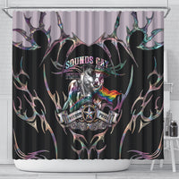 Cowboy Pride Month Sounds Gay Im in Shower Curtain Y2K Tribal Chrome With Rainbow Scarf Cow Version 2