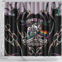 Cowboy Pride Month Sounds Gay Im in Shower Curtain Y2K Tribal Chrome With Rainbow Scarf Cow Version 2