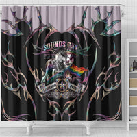 Cowboy Pride Month Sounds Gay Im in Shower Curtain Y2K Tribal Chrome With Rainbow Scarf Cow Version 2