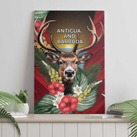 Antigua and Barbuda Canvas Wall Art Tropical Flowers Stag Deer - Wonder Print Shop