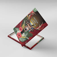 Antigua and Barbuda Canvas Wall Art Tropical Flowers Stag Deer - Wonder Print Shop
