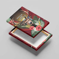 Antigua and Barbuda Canvas Wall Art Tropical Flowers Stag Deer - Wonder Print Shop