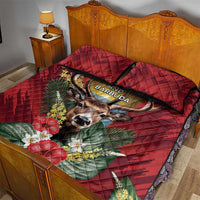Antigua and Barbuda Quilt Bed Set Tropical Flowers Stag Deer - Wonder Print Shop
