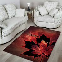 Canada Maple Leaf Area Rug Red Galaxy Style - Wonder Print Shop