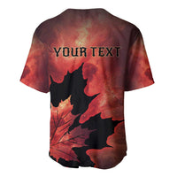 Personalized Canada Maple Leaf Baseball Jersey Red Galaxy Style - Wonder Print Shop