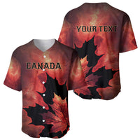 Personalized Canada Maple Leaf Baseball Jersey Red Galaxy Style - Wonder Print Shop