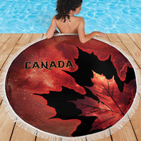 Canada Maple Leaf Beach Blanket Red Galaxy Style - Wonder Print Shop