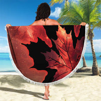 Canada Maple Leaf Beach Blanket Red Galaxy Style - Wonder Print Shop