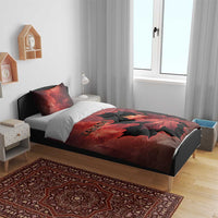 Canada Maple Leaf Bedding Set Red Galaxy Style - Wonder Print Shop