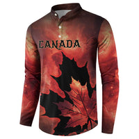 Personalized Canada Maple Leaf Button Sweatshirt Red Galaxy Style - Wonder Print Shop