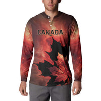 Personalized Canada Maple Leaf Button Sweatshirt Red Galaxy Style - Wonder Print Shop