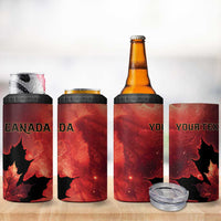 Personalized Canada Maple Leaf 4 in 1 Can Cooler Tumbler Red Galaxy Style - Wonder Print Shop