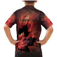 Personalized Canada Maple Leaf Family Matching Mermaid Dress and Hawaiian Shirt Red Galaxy Style - Wonder Print Shop