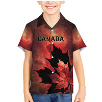 Personalized Canada Maple Leaf Family Matching Mermaid Dress and Hawaiian Shirt Red Galaxy Style - Wonder Print Shop