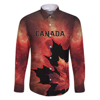 Personalized Canada Maple Leaf Family Matching Short Sleeve Bodycon Dress and Hawaiian Shirt Red Galaxy Style - Wonder Print Shop