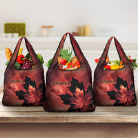 Canada Maple Leaf Grocery Bag Red Galaxy Style - Wonder Print Shop