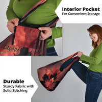 Canada Maple Leaf Grocery Bag Red Galaxy Style - Wonder Print Shop