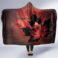Canada Maple Leaf Hooded Blanket Red Galaxy Style - Wonder Print Shop