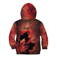 Personalized Canada Maple Leaf Kid Hoodie Red Galaxy Style - Wonder Print Shop