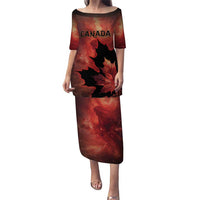 Personalized Canada Maple Leaf Puletasi Red Galaxy Style - Wonder Print Shop
