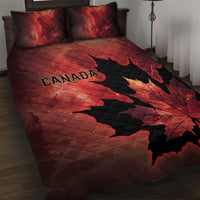 Canada Maple Leaf Quilt Bed Set Red Galaxy Style - Wonder Print Shop