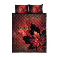 Canada Maple Leaf Quilt Bed Set Red Galaxy Style - Wonder Print Shop