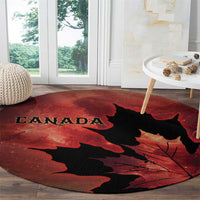 Canada Maple Leaf Round Carpet Red Galaxy Style - Wonder Print Shop