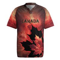 Personalized Canada Maple Leaf Rugby Jersey Red Galaxy Style - Wonder Print Shop