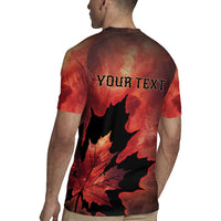 Personalized Canada Maple Leaf Rugby Jersey Red Galaxy Style - Wonder Print Shop