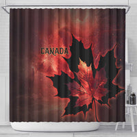 Canada Maple Leaf Shower Curtain Red Galaxy Style - Wonder Print Shop