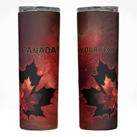Personalized Canada Maple Leaf Skinny Tumbler Red Galaxy Style - Wonder Print Shop