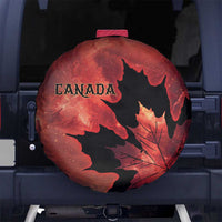 Canada Maple Leaf Spare Tire Cover Red Galaxy Style - Wonder Print Shop