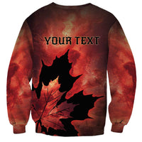 Personalized Canada Maple Leaf Sweatshirt Red Galaxy Style - Wonder Print Shop